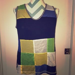 FINAL OFFER❌Vintage mesh color block jersey top